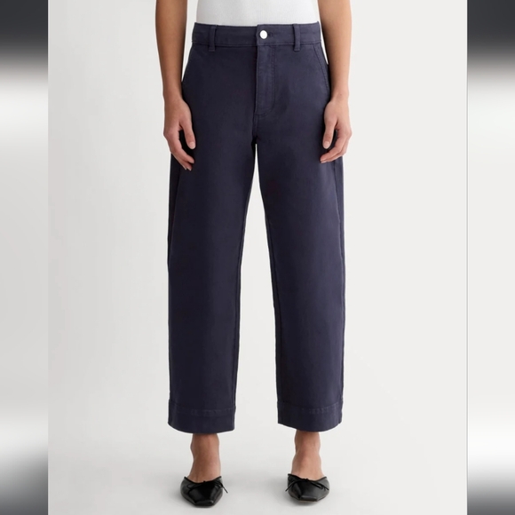 Everlane Pants - EVERLANE | Women's Navy Utility Twill High-Rise Relaxed Straight Leg Pant